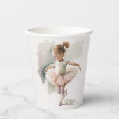 Waterverf Little Ballerina Paper Cups Papieren Bekers (Voorkant)