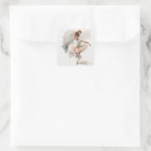 Waterverf Little Ballerina Vierkante Sticker (Tas)