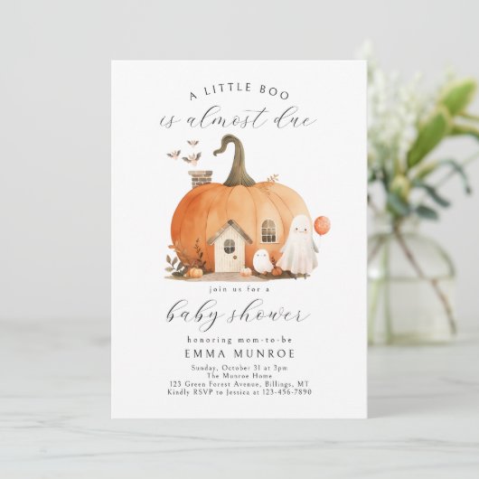 Waterverf Little Boo is bijna te wijten aan Baby s Kaart (Staand voorkant)