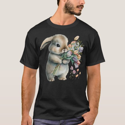 Waterverf Little Bunny Rabbit T-shirt (Voorkant)