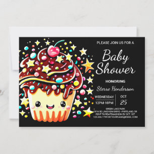 Waterverf Little Cooking Muffin Boy Baby shower Kaart