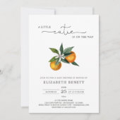 Waterverf Little Cutie Citrus Oranje Baby shower Kaart (Voorkant)