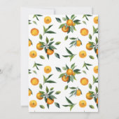 Waterverf Little Cutie Citrus Oranje Baby shower Kaart (Achterkant)