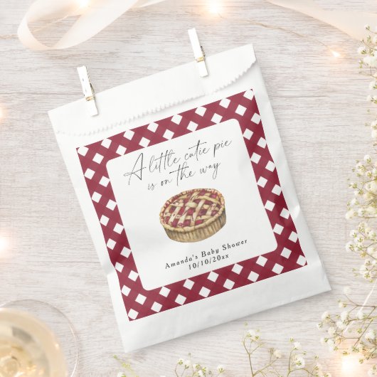 Waterverf Little Cutie Pie baby shower Bedankzakje (Geknipt)