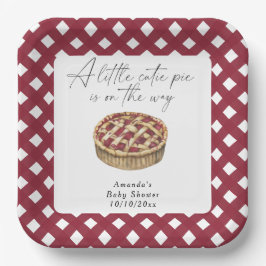 Waterverf Little Cutie Pie baby shower Papieren Bordje