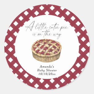 Waterverf Little Cutie Pie baby shower Ronde Sticker