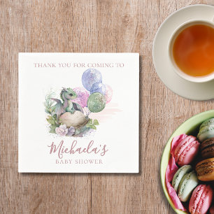 Waterverf Little Dragon Baby shower Dank je wel Servet