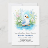 Waterverf Little Duck Boy Baby shower Kaart (Voorkant)