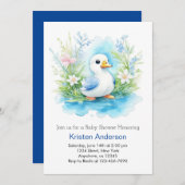 Waterverf Little Duck Boy Baby shower Kaart (Voorkant / Achterkant)