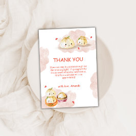 Waterverf Little Dumpling Mushroom Baby shower Bedankkaart