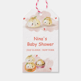 Waterverf Little Dumpling Mushroom Baby shower Cadeaulabel