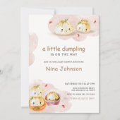 Waterverf Little Dumpling Mushroom Baby shower Kaart (Voorkant)