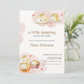 Waterverf Little Dumpling Mushroom Baby shower Kaart (Staand voorkant)
