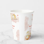 Waterverf Little Dumpling Mushroom Baby shower Papieren Bekers (Links)