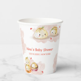 Waterverf Little Dumpling Mushroom Baby shower Papieren Bekers