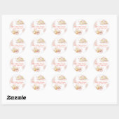 Waterverf Little Dumpling Mushroom Baby shower Ronde Sticker (Vel)