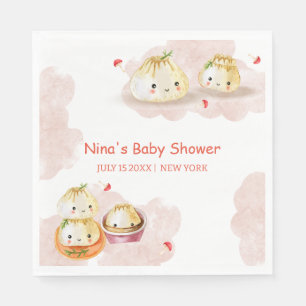 Waterverf Little Dumpling Mushroom Baby shower Servet