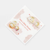 Waterverf Little Dumpling Mushroom Baby shower Servet (Hoek)