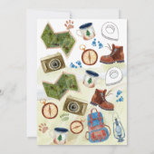 waterverf Little Explorer Adventure baby shower Kaart (Achterkant)