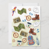 waterverf Little Explorer Adventure baby shower Kaart (Achterkant)