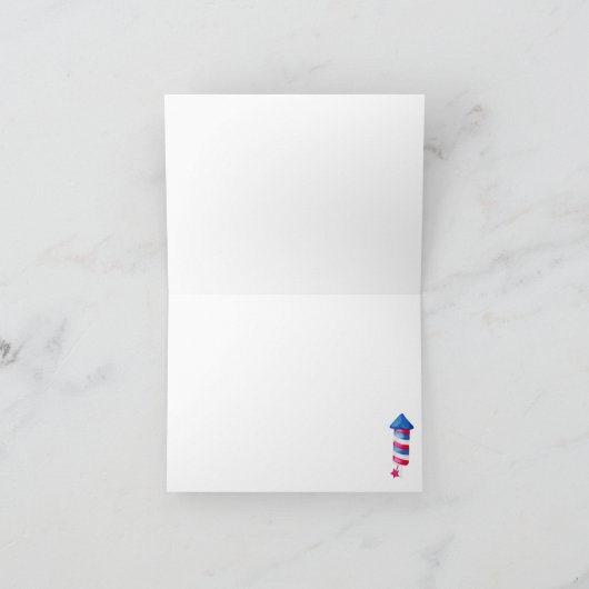 Waterverf Little Firecracker 4 juli Birthday Kaart (Binnen)