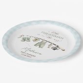 Waterverf Little Fisherman baby shower Papieren Bordje (Gekanteld)