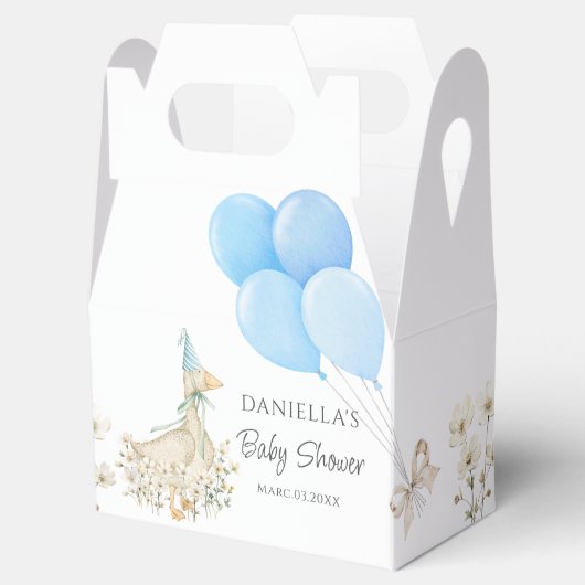 Waterverf Little Goose Boy Baby shower Bedankdoosjes (Geopend)