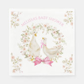 Waterverf Little Goose Flowers Baby shower Girl Servet (Voorkant)
