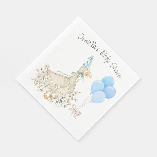 Waterverf Little Goose Wildflower Blue Balloons Servet (Hoek)