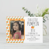 Waterverf Little Halloween Pumpkin Foto Kaart (Staand voorkant)