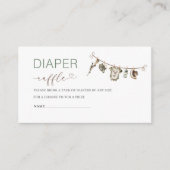 Waterverf Little Hunter baby shower luier raff Informatiekaartje (Voorkant)