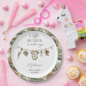 Waterverf Little Hunter-baby shower Papieren Bordje (Feest)