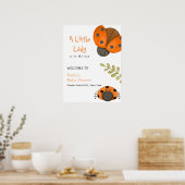 Waterverf Little Ladybug Baby shower Welkom Poster (Keuken)