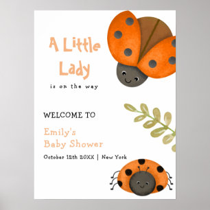 Waterverf Little Ladybug Baby shower Welkom Poster