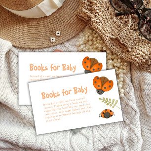 Waterverf Little Ladybug Boeken voor Baby shower Informatiekaartje