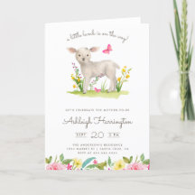 Waterverf Little Lamb Spring Meadow Baby shower