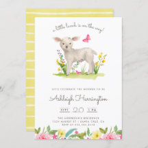 Waterverf Little Lamb Spring Meadow Baby shower