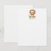 Waterverf Little Lion gepersonaliseerd Notitiekaartje (Voorkant / Achterkant)