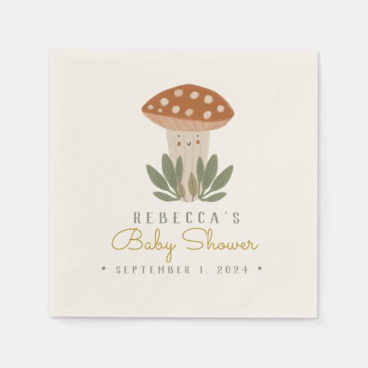 Waterverf Little Mushroom Napkins Servet (Voorkant)
