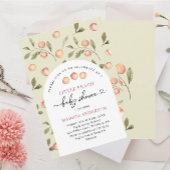 Waterverf Little Peach Baby shower InvInvitation Kaart