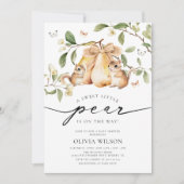 Waterverf Little Pear Girl Baby shower Kaart (Voorkant)