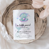 Waterverf Little Pearl Baby shower Kaart