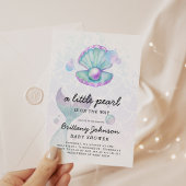 Waterverf Little Pearl Baby shower Kaart