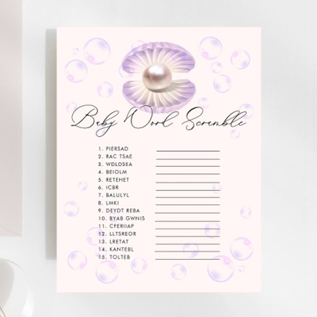 Waterverf Little Pearl Baby Word Scramble spel (Creator heeft geüpload)