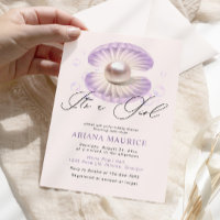 Waterverf Little Pearl Het is een meisje Baby show