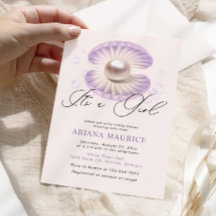 Waterverf Little Pearl Het is een meisje Baby show