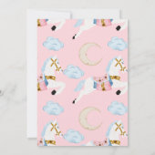 Waterverf Little Pony Pink Baby shower Kaart (Achterkant)