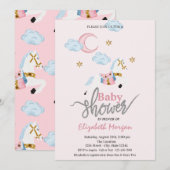 Waterverf Little Pony Pink Baby shower Kaart (Voorkant / Achterkant)