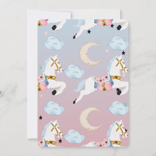 Waterverf Little Pony Verjaardagsuitnodiging Kaart (Achterkant)