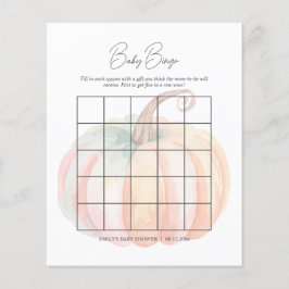 Waterverf Little Pumpkin Baby shower Bingo spel